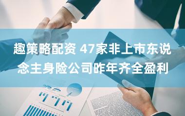 趣策略配资 47家非上市东说念主身险公司昨年齐全盈利